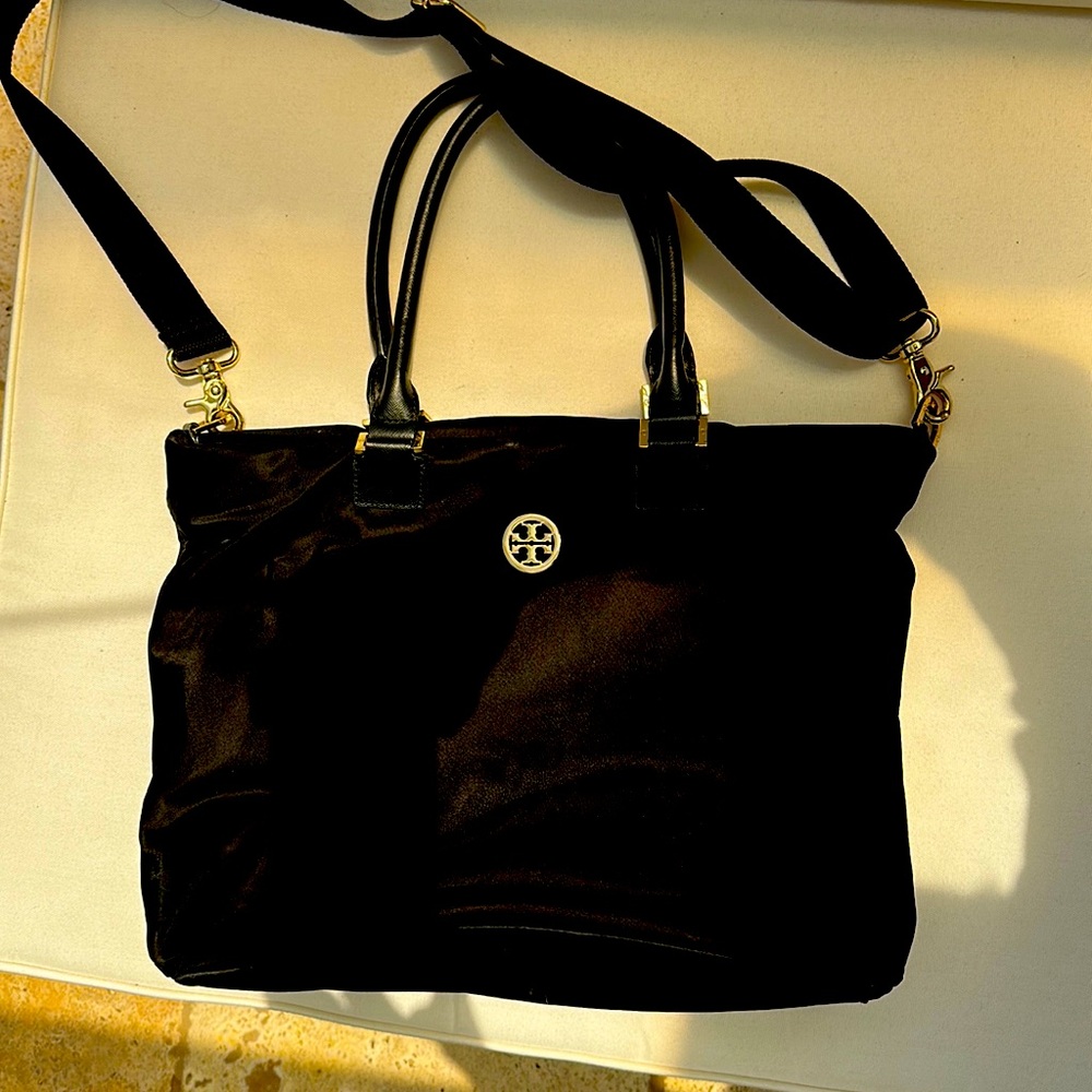 Tory Burch nylon tote.  Handle and shoulder strap